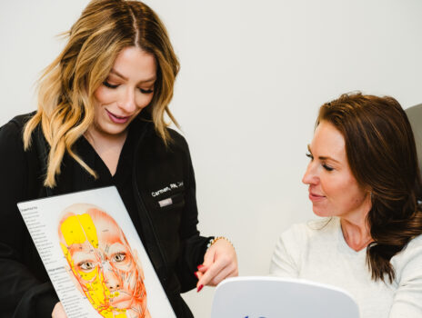Our Aesthetic Injector giving a patient a full consult on filler options