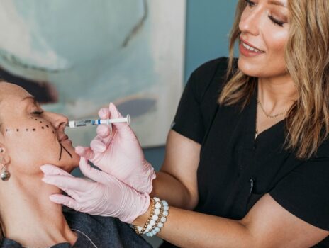 Dermal filler injection with facial mapping at Yoo Direct Health, Carmen Puckett RN treating a patient's midface